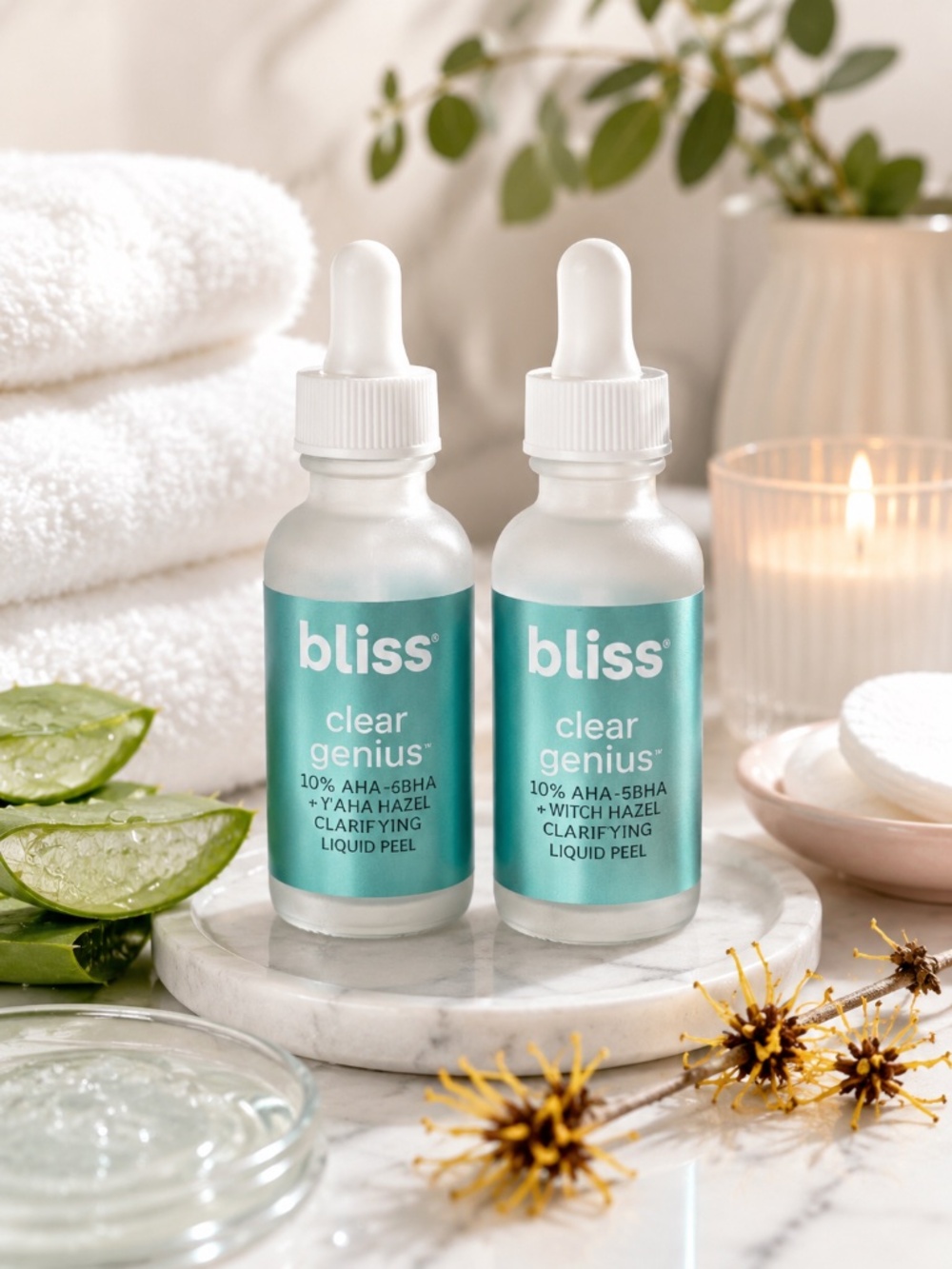 Lot 2pc BLISS Clear Genius Clarifying Liquid Peel 30ml 1.0oz AHA BHA PHA